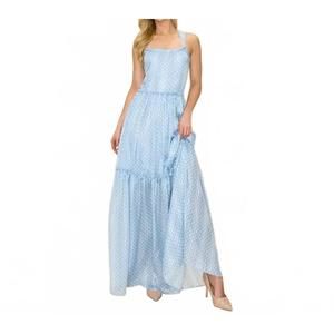 NEW INA FASHION smocked maxi dress in blue